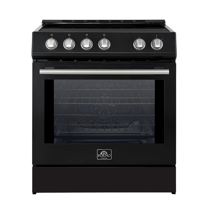 Forno 30” Induction Range with Knob Control in Black and Silver Accents, FFSIN0982-30BLK