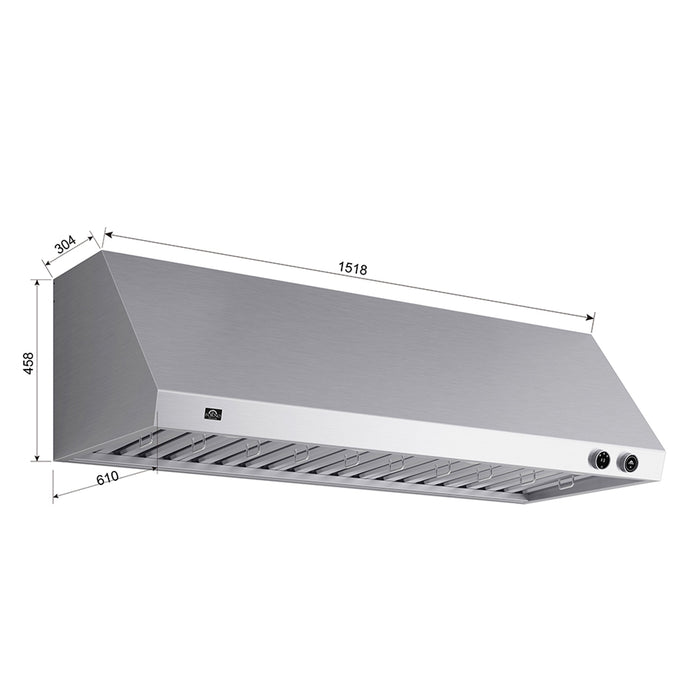 Forno 60'' 1,200 CFM Wall Mount Range Hood in Stainless Steel, FRHWM5009-60