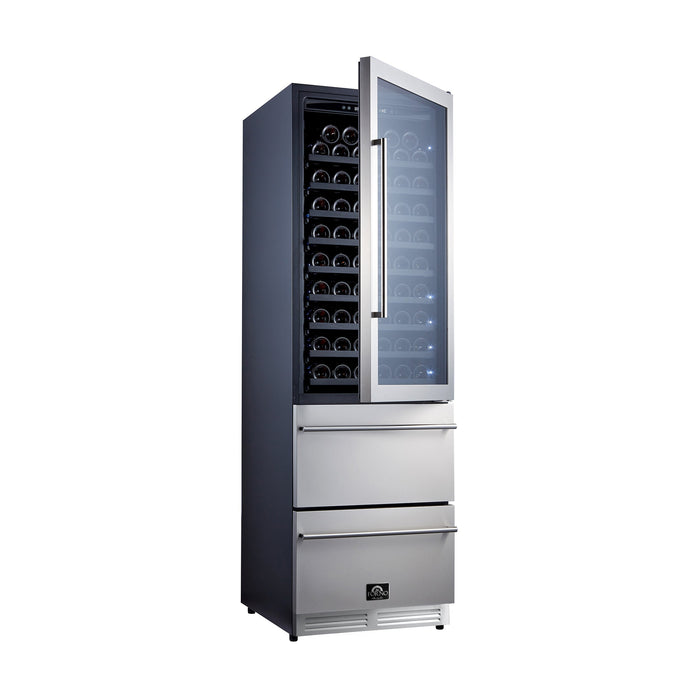 Forno 24 in. 108 Bottle Triple Zone Wine Cooler, FWCDR6628-24S