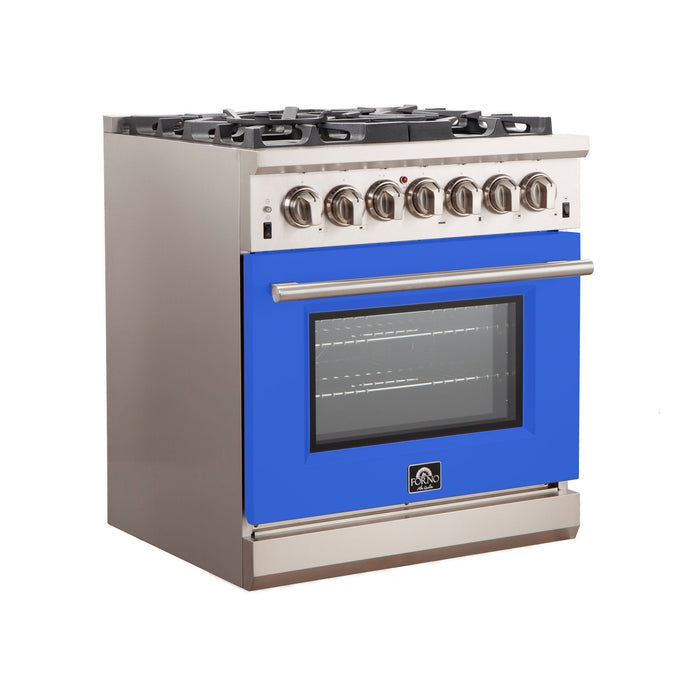 Forno 30 Inch Professional Freestanding Gas Range in Blue, FFSGS6260-30BLU