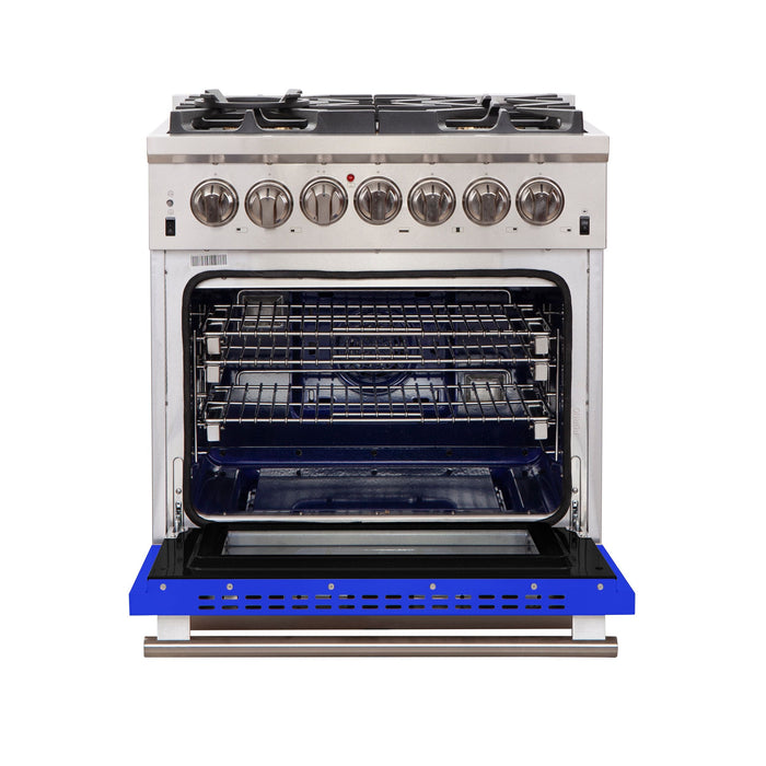 Forno 30 Inch Professional Freestanding Gas Range in Blue, FFSGS6260-30BLU