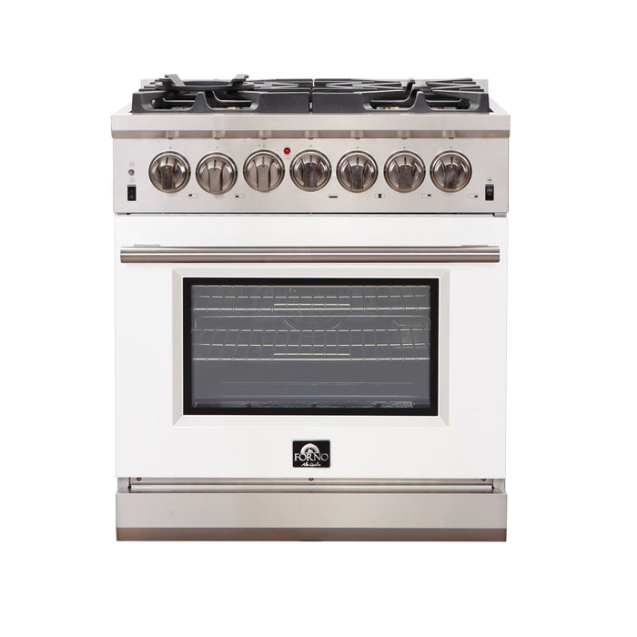 Forno 30 Inch Professional Freestanding Gas Range in White, FFSGS6260-30WHT