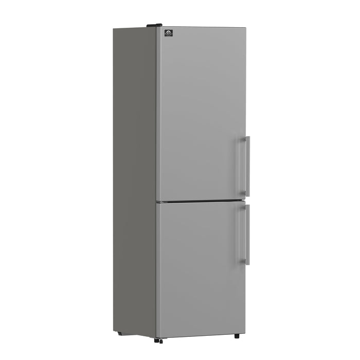 Forno 23.4" 10.8 Cu. Ft. Left Swing Refrigerator with Bottom Freezer in Stainless Steel, FFFFD1778-24LS