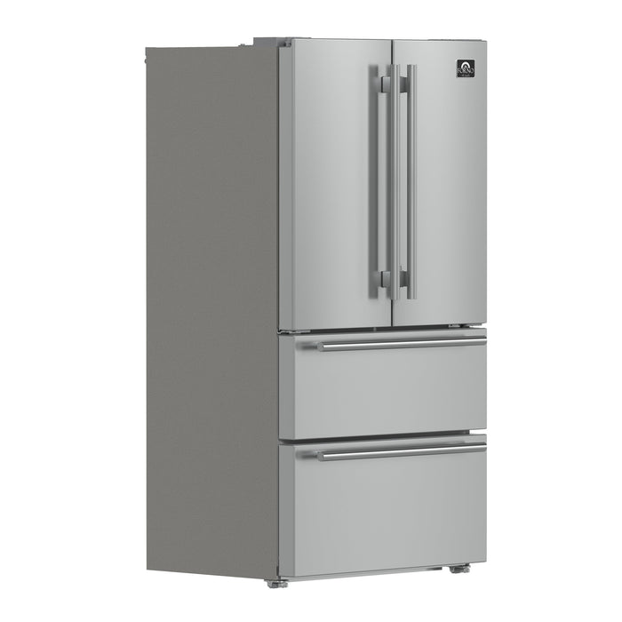 Forno 36 in. 19 cu.ft. French Door Refrigerator in Stainless Steel, FFRBI1820-36SB