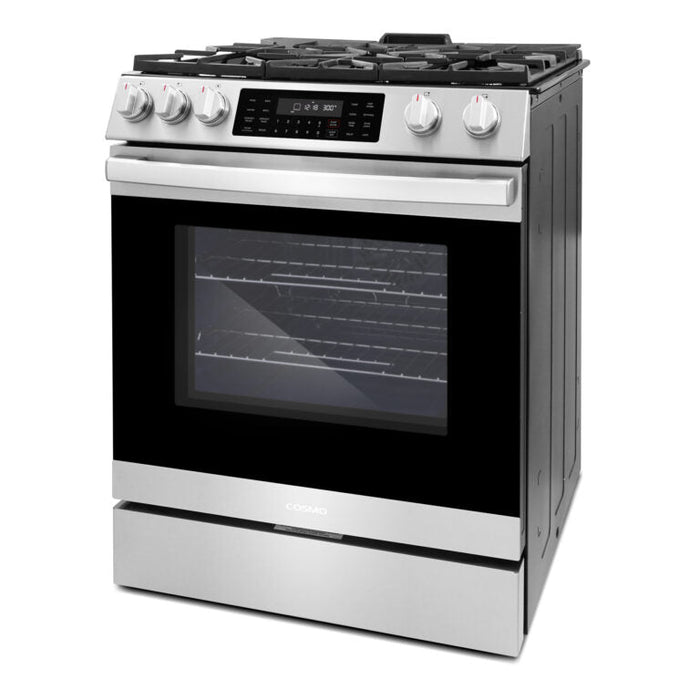 Cosmo Professional 30" 6.1 cu. ft. Slide-In Freestanding  Gas Range with 5 Sealed Gas Burners and Self Clean, Air Fry Oven in Stainless Steel
, COS-GRC305KTD