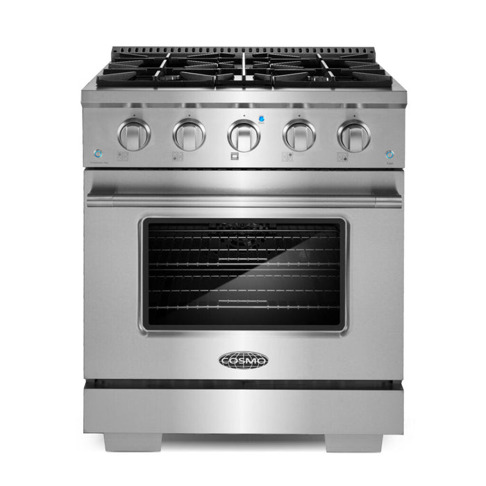 Cosmo Commercial 30" 3.5 cu. ft. Gas Range with 4 Burners and Heavy Duty Cast Iron Grates in Stainless Steel
, COS-GRP304