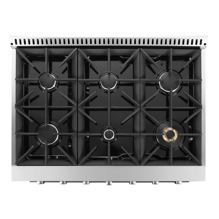 Cosmo Commercial 36" 4.5 cu. ft. Gas Range with 6 Italian Burners and Heavy Duty Cast Iron Grates in Stainless Steel
, COS-GRP366