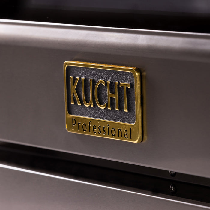 Kucht Gemstone Professional 36" 5.2 cu. ft. Propane Gas Range in Titanium Stainless Steel with Gold Accents, KEG363/LP