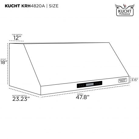 Kucht Professional 48" Under Cabinet Range Hood 1,200 CFM in Stainless Steel, KRH4820A