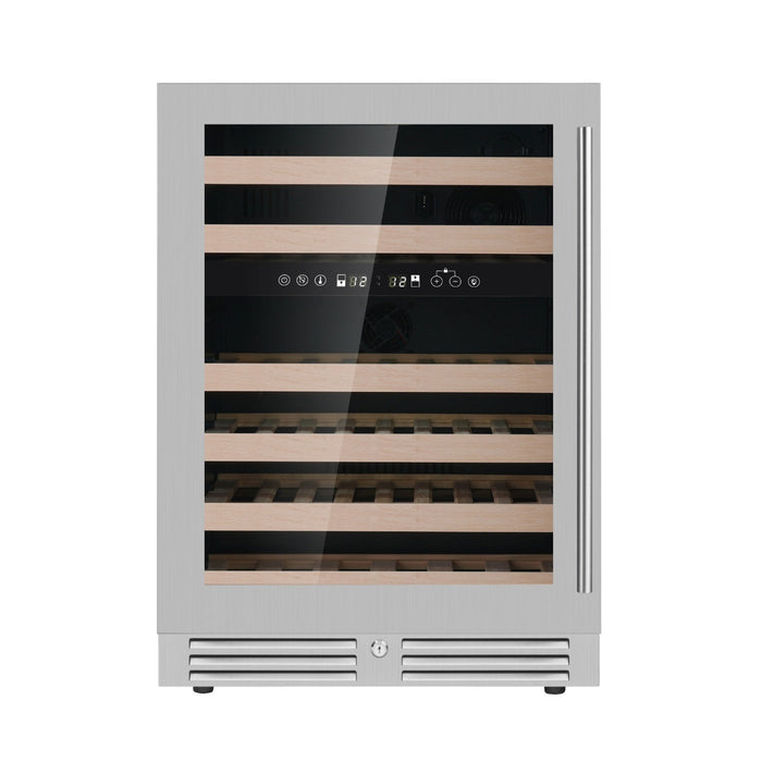 KingsBottle Dual Zone 24 Inch Under Counter LOW-E Glass Door Wine Cooler