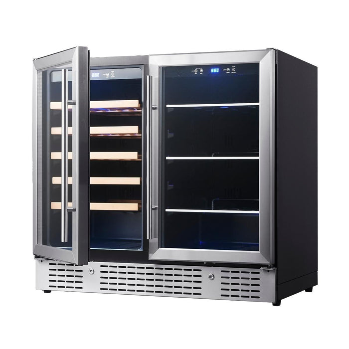 KingsBottle 36" Beer and Wine Cooler Combination with Low-E Glass Door