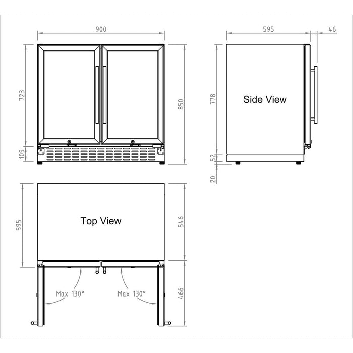 KingsBottle 36" Beer and Wine Cooler Combination with Low-E Glass Door