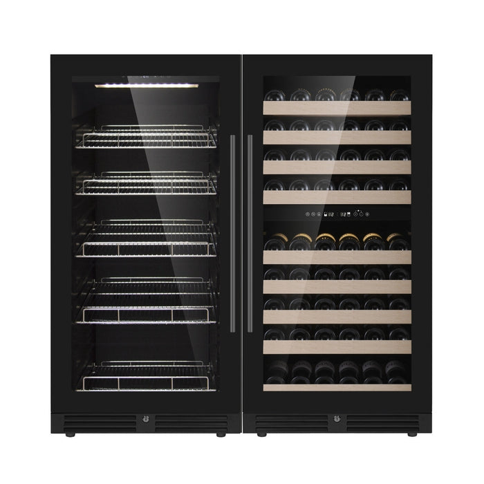 KingsBottle 47" High Wine & Beverage Refrigerator Combo with Triple Temp. Zones