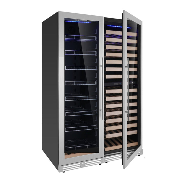 KingsBottle Upright Wine & Beverage cooler Combo With Triple Temp. Zones