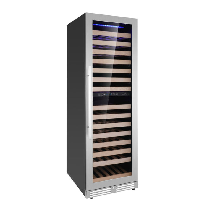 KingsBottle Dual Zone Upright Low-E Glass Door Large Wine Cooler