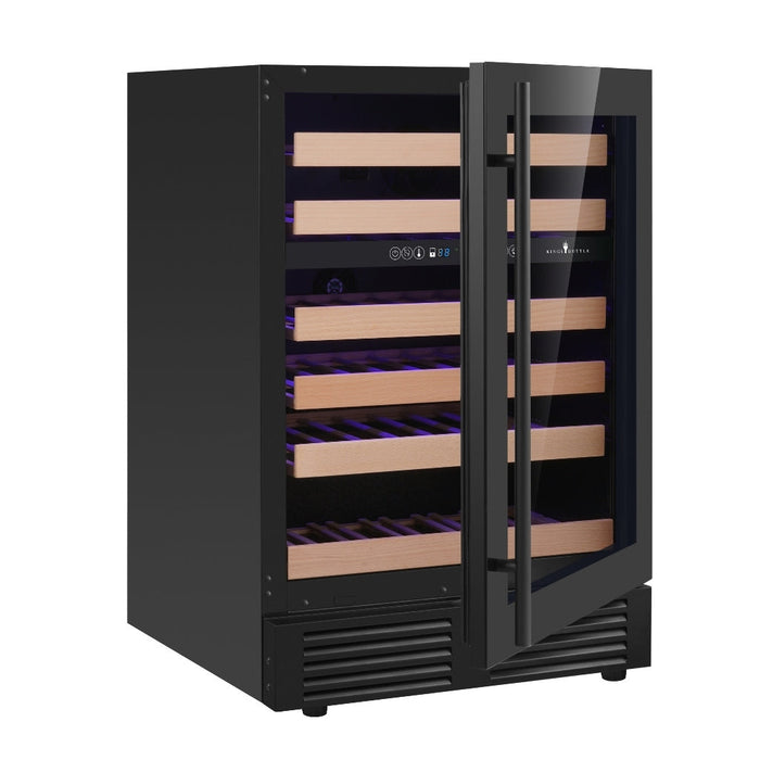 KingsBottle Dual Zone 24 Inch Under Counter LOW-E Glass Door Wine Cooler