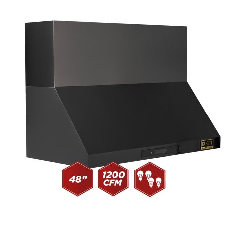 Kucht Professional 48" Wall Mount Range Hood 1,200 CFM in Titanium Stainless Steel, KRH483A-C