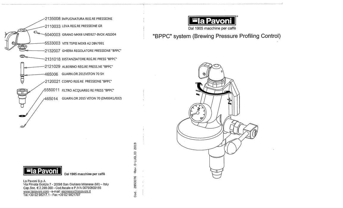 PRESSURE PROFILE KIT FOR E-61 GROUP