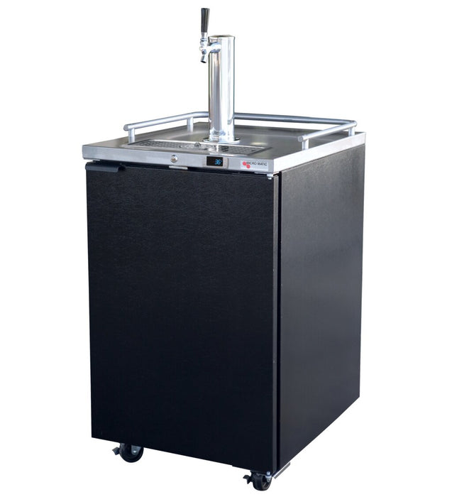 Pro-Line™ Mini Kegerator & Dispenser – (1) 1/2 Keg – Glass Rinser – 25" – Black Vinyl (MDD23GR-E)