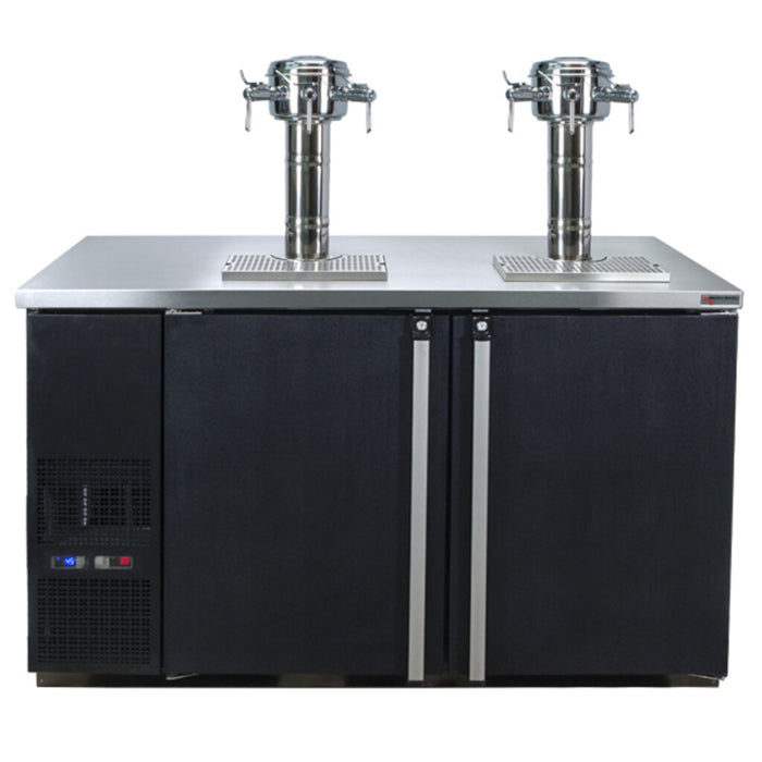 Pro-Line™ Wine 6 Tap Commercial Kegerator – 2 Sommelier Towers – 59-1/2" – Black Vinyl (MDD58W-E-D)