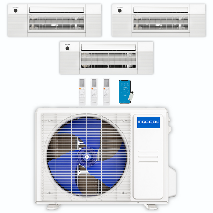 MRCOOL DIY Mini Split - 36,000 BTU 3 Zone Ceiling Cassette Ductless Air Conditioner and Heat Pump, DIY-BC-336HP121212