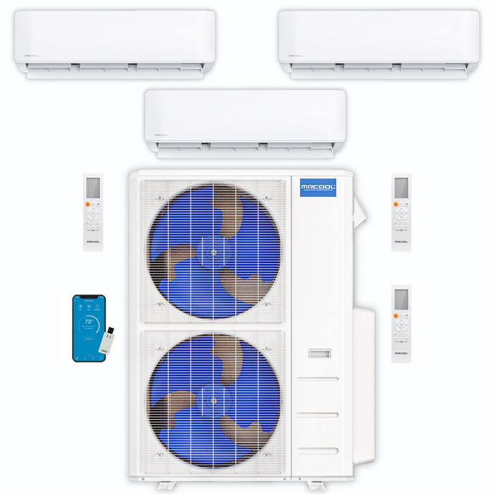 MRCOOL DIY Mini Split - 45,000 BTU 3 Zone Ductless Air Conditioner and Heat Pump, DIY-B-348HP091224