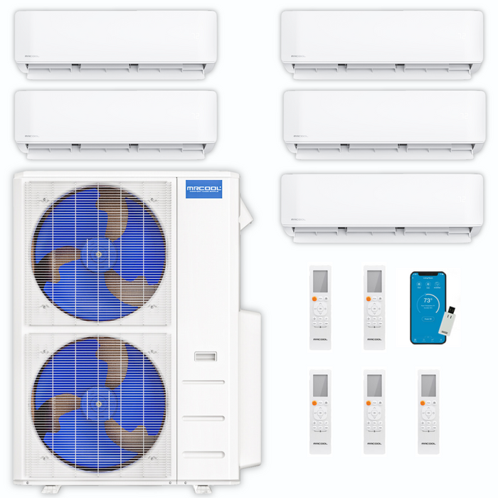 MRCOOL DIY Mini Split - 45,000 BTU 5 Zone Ductless Air Conditioner and Heat Pump, DIY-B-548HP0909090909