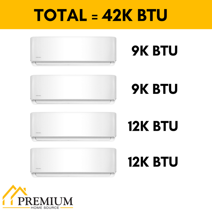 MRCOOL DIY Mini Split - 42,000 BTU 4 Zone Ductless Air Conditioner and Heat Pump with 35 ft. Install Kit, DIYM436HPW02C140