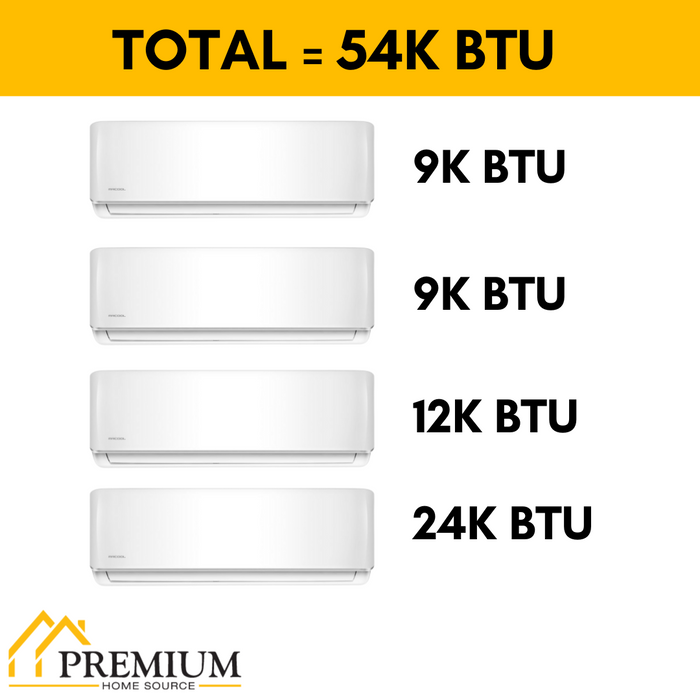 MRCOOL DIY Mini Split - 54,000 BTU 4 Zone Ductless Air Conditioner and Heat Pump, DIY-B-448HP09091224