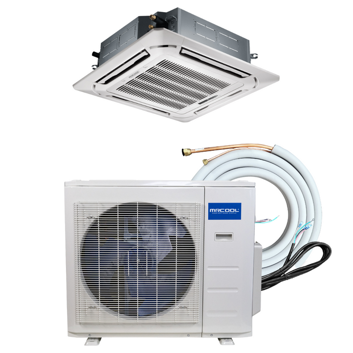 MRCOOL Olympus Mini Split - 18,000 BTU Ductless Ceiling Cassette Air Conditioner and Heat Pump with 25 Ft. Flared Lineset, OLY18-C-1-18-25