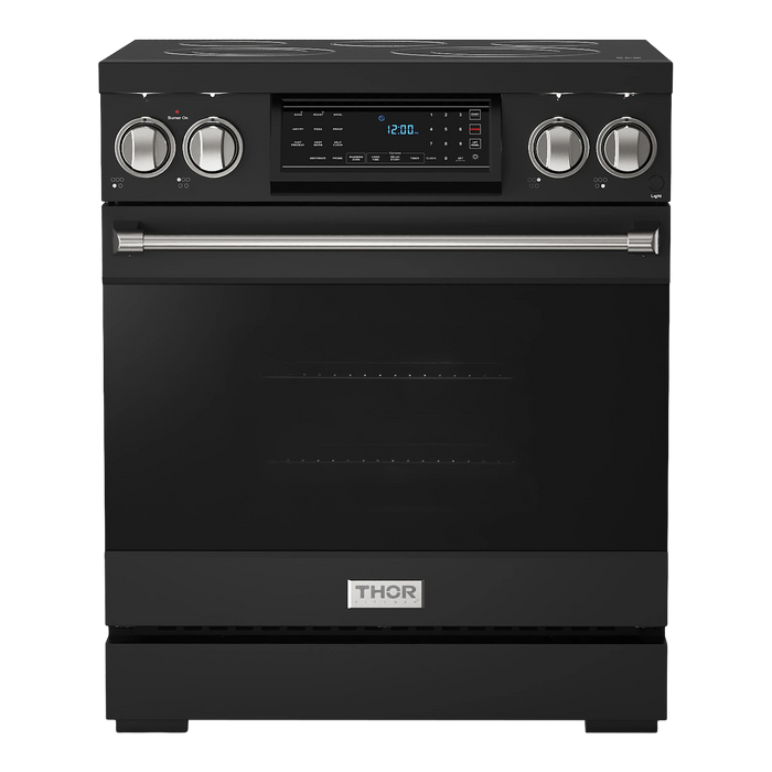 Thor Kitchen Gordon Ramsay Series 30-Inch Professional Electric Range with Tilt Panel Touch Control in Black with Stainless Steel Trim (RSE30B-SS)