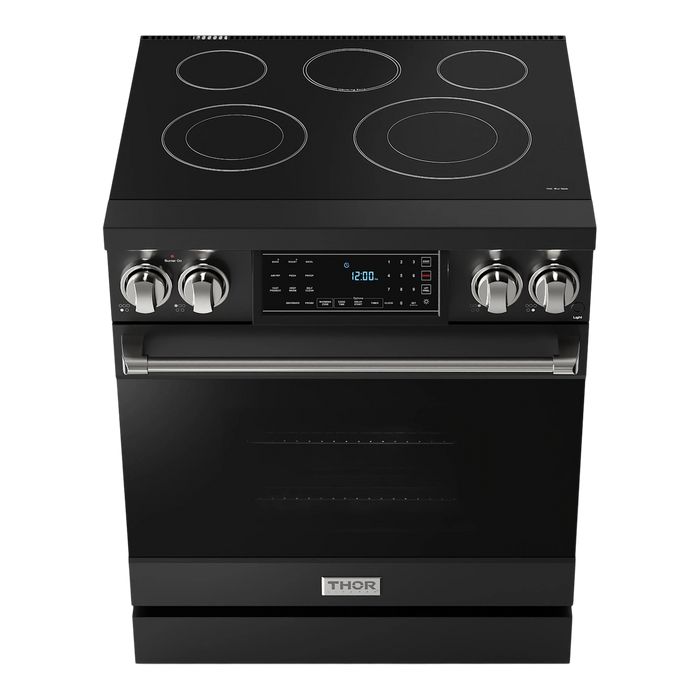 Thor Kitchen Gordon Ramsay Series 30-Inch Professional Electric Range with Tilt Panel Touch Control in Black with Stainless Steel Trim (RSE30B-SS)