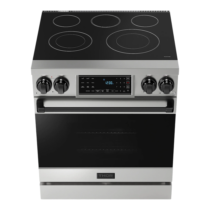 Thor Kitchen Gordon Ramsay Series 30-Inch Professional Electric Range with Tilt Panel Touch Control in Stainless Steel with Black Trim (RSE30-BLK)