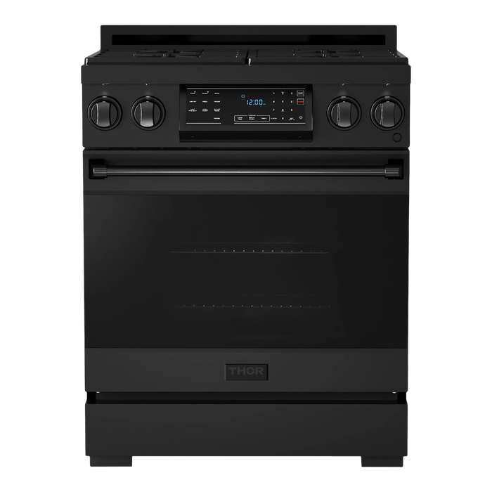 Thor Kitchen Gordon Ramsay Series 30-Inch Professional Gas Range with Tilt Panel Touch Control in Black (RSG30B)