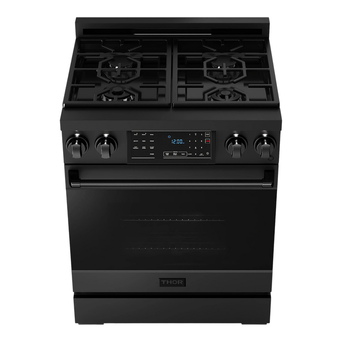 Thor Kitchen Gordon Ramsay Series 30-Inch Professional Gas Range with Tilt Panel Touch Control in Black (RSG30B)