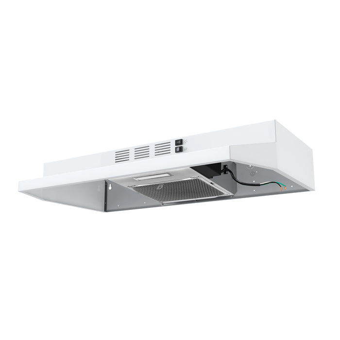 Forno 30" 200 CFM Compact Under Cabinet Convertible Range Hood in White, FRHUC5200-30WHT