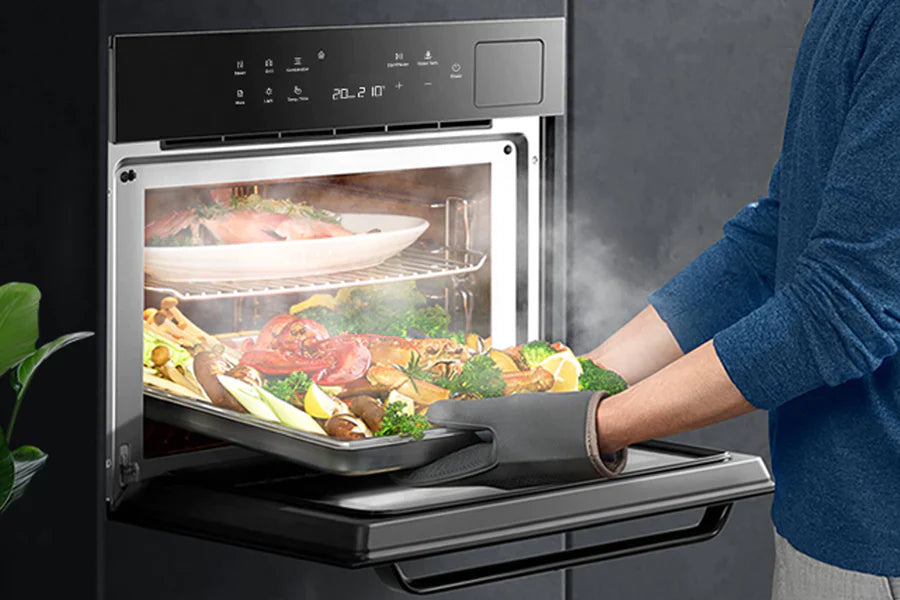 Robam 24 Inch Air Fry Convection European Element Single Electric Wall Oven in Black, ROBAM-CQ760