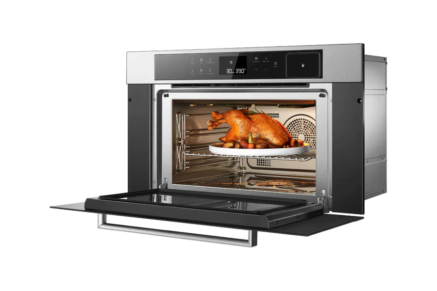 Robam 30 Inch Air Fry Convection European Element Single Electric Wall Oven in Black Glass, ROBAM-CQ762