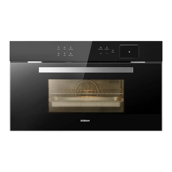 Robam 30 Inch Air Fry Convection European Element Single Electric Wall Oven in Black Glass, ROBAM-CQ762