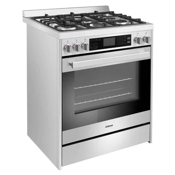 Robam 30 Inch Freestanding Gas Range with 5 Sealed Burners, 5.0 cu. ft. Oven in Stainless Steel, ROBAM-G517K