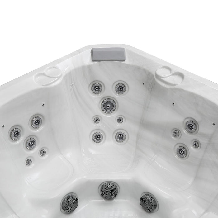 Luxury Freestanding 5-Person Square Outdoor Hot Tub - EMPV-SPA3528