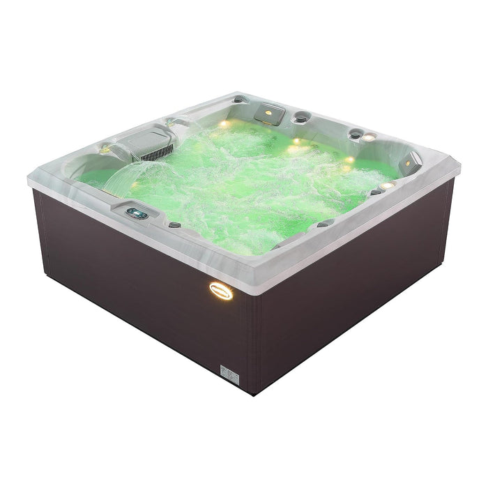 Luxury Freestanding 6-Person Square Outdoor Hot Tub - EMPV-SPA3550