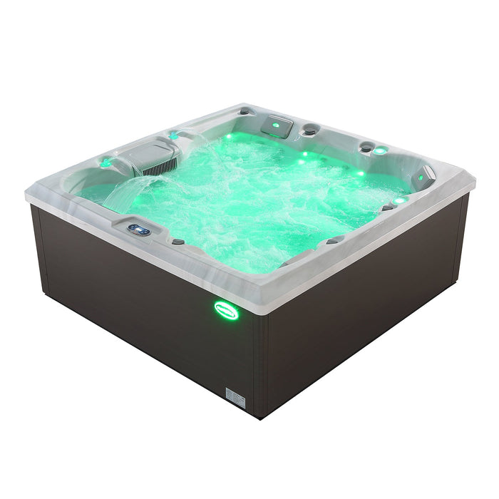 Luxury Freestanding 6-Person Square Outdoor Hot Tub - EMPV-SPA3550