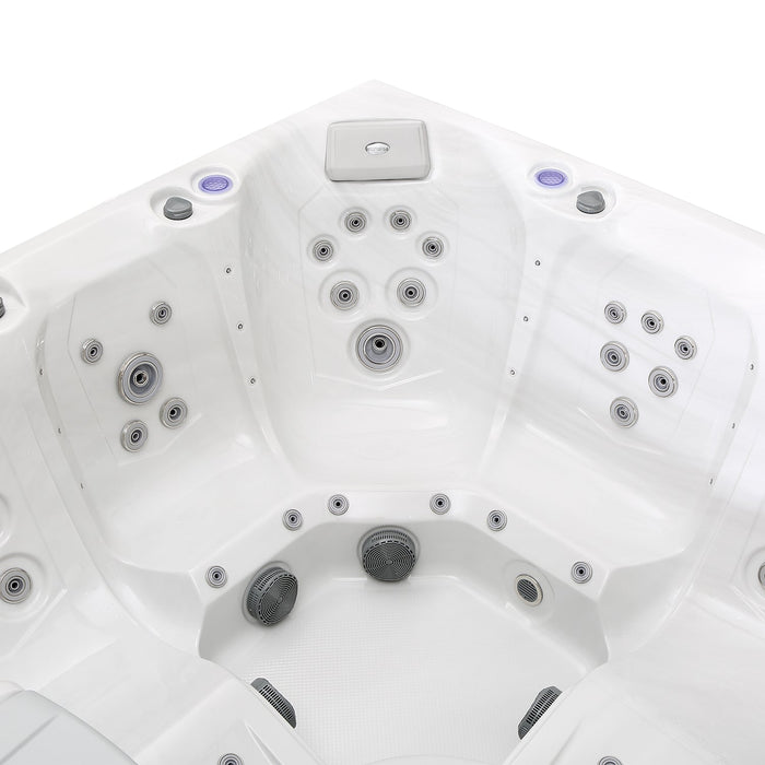 Luxury Freestanding 6-Person Square Outdoor Hot Tub - EMPV-SPA3550