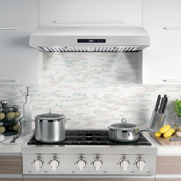 Cosmo 30" 380 CFM Convertible Under Cabinet Range Hood with Digital Touch Controls, UMC30-DL