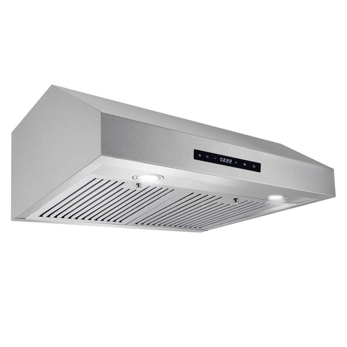 Cosmo Package - 30" Gas Range, Under Cabinet Range Hood, Dishwasher, Refrigerator with Ice Maker and Wine Cooler, COS-5PKG-212