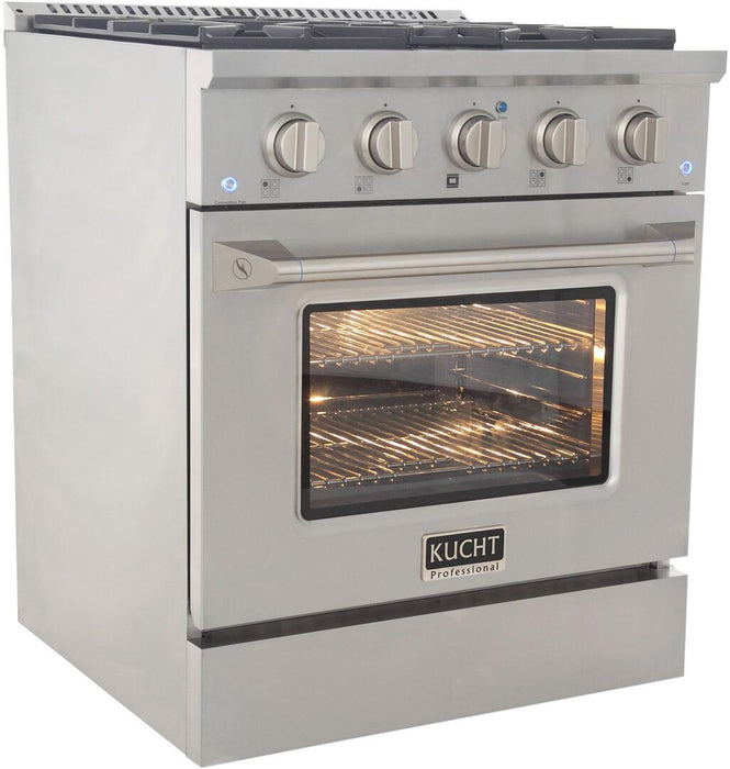 Kucht Professional 30 in. 4.2 cu ft. Natural Gas Range with Silver Knobs, KNG301-S