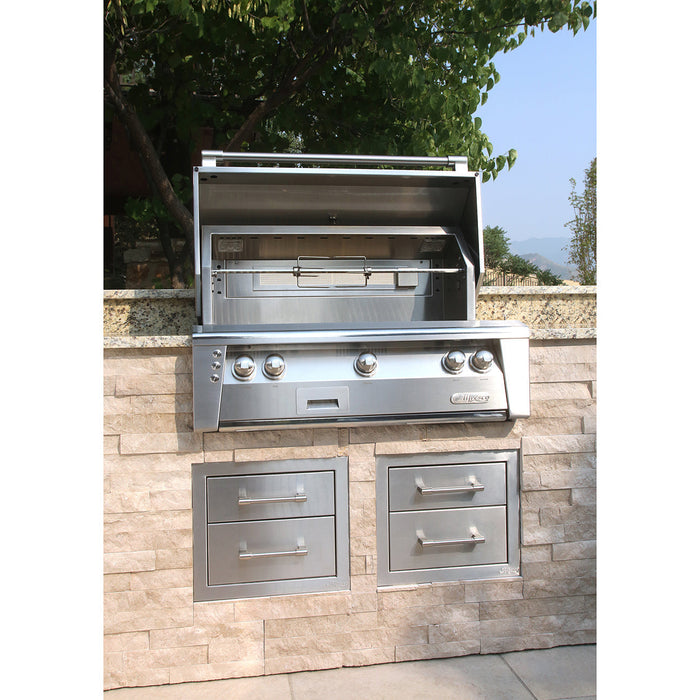 Alfresco ALXE 56-Inch Gas Grill with Sear Zone Burner & Side Burner on Refrigerated Base - ALXE-56SZR-LP/NG