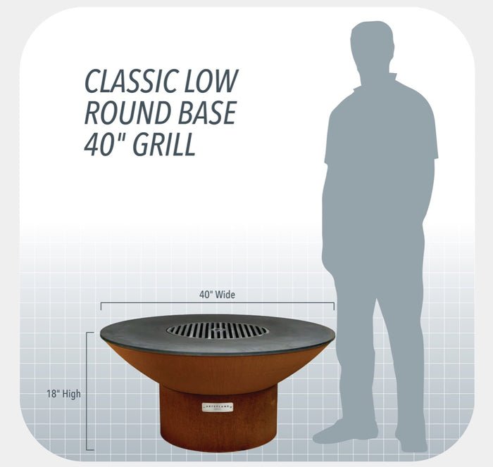 Arteflame Classic 40" Fire Pit | Low Round Base