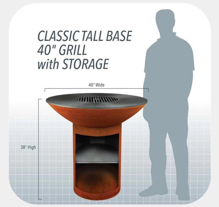 Arteflame Classic 40" Grill | Tall Round Base with Storage